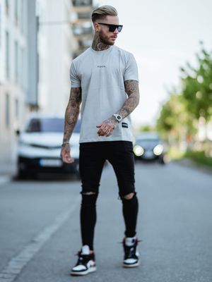 Sports Straight Tee Stone Grey