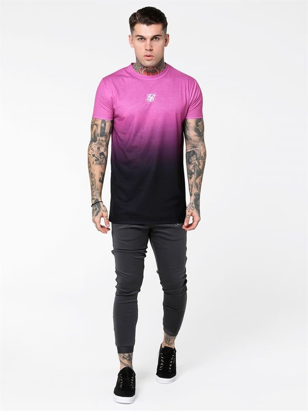 Reverse Collar Box Tee Pink/Black