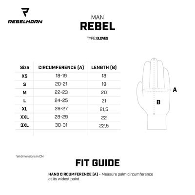 Rebelhorn Sport Mc-Handskar Rebel Svart /Flu