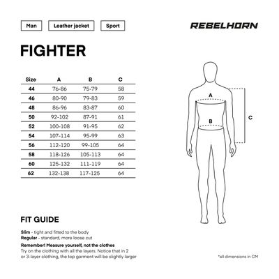 Rebelhorn Mc-Skinnjacka Fighter Svart /Vit
