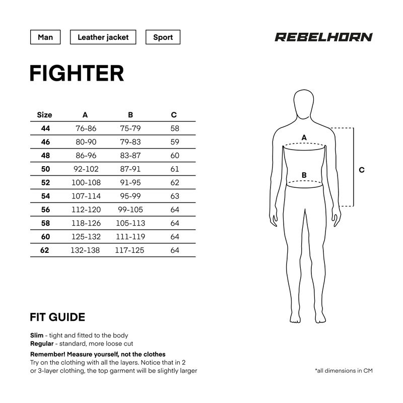 Rebelhorn Mc-Skinnjacka Fighter Svart /Röd