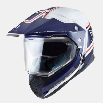 MT Helmets Adventure Mc-Hjälm Synchrony Vintage Vit /Blå