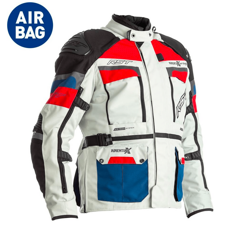 RST Airbag Textil Mc-Jacka Adventure-X Blå /Röd