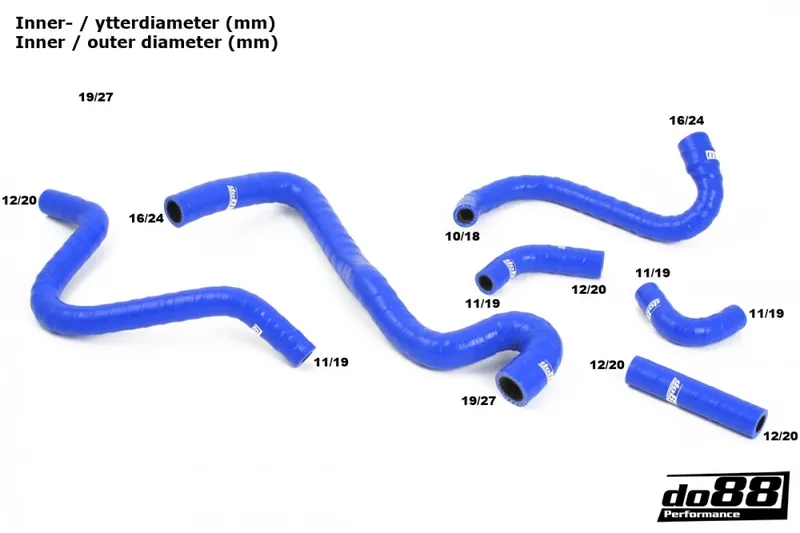 SAAB 9-5 (98–03) & 9-3 (00–02) Vevhusventslangar Blå