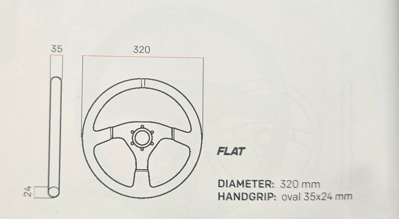 Ratt OMP 320 Alu dia 320mm Plan Svart Mocka