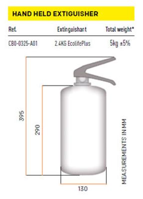 OMP CB0-0325 2,4 kg – Handbrandsläckare EcoLifePlus FIA Appendix J
