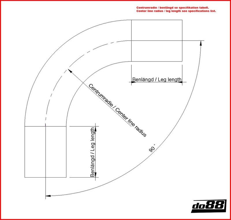 Aluminiumrör 90 grader 2,5tum (63mm)