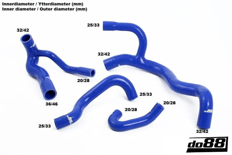 Audi S2 3B (90–92) Kylarslangar Blå