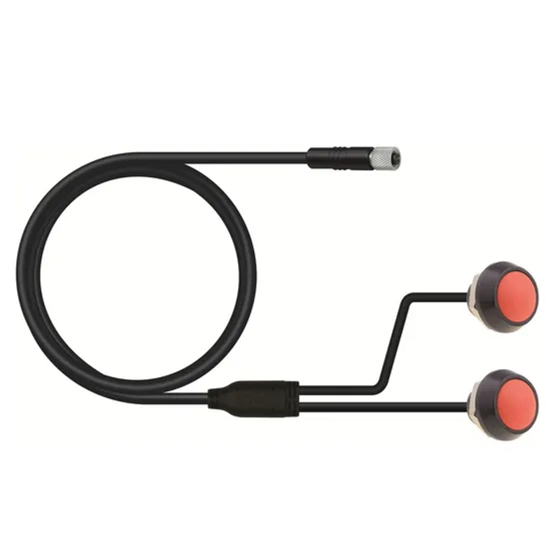 DOUBLE PTT BUTTON WITH M5 CONNECTOR (FOR DRIVER AND CO-DRIVER, LENGTH 2M) - CLEARVOICE