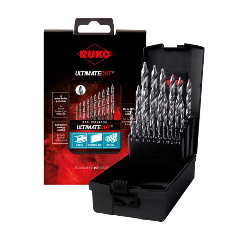 RUKO Ultimatecut Spiralborr FlowStep 1–13 mm
