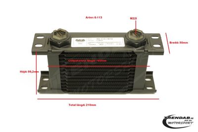 Oljekylare 13 rader cellpaket L: 163 mm H: 99,2 mm