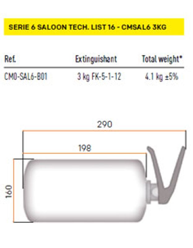 OMP CMSAL6 3 kg – Manuellt släcksystem FIA List 16