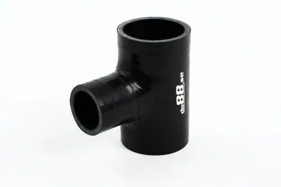 Silikonslang Svart T 2,125" + 1,25" (54 mm + 32 mm)