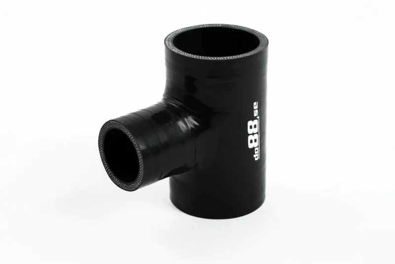 Silikonslang Svart T 2,125" + 1,25" (54 mm + 32 mm)