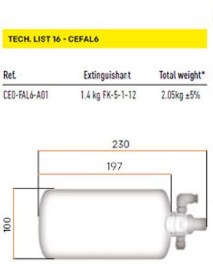 OMP CEFAL6 1.4 kg – Elektriskt släcksystem FIA List 16