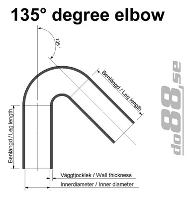 Silikonslang Röd 135° 48 mm