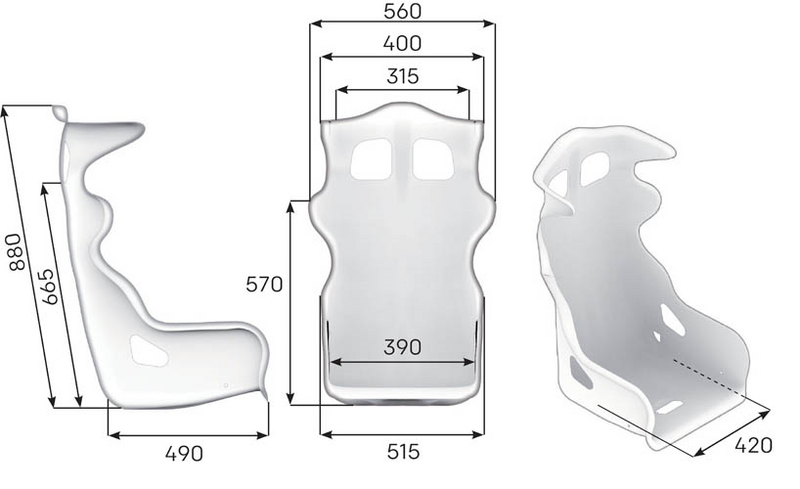 OMP HTE-R 400 Glasfiber Racingstol