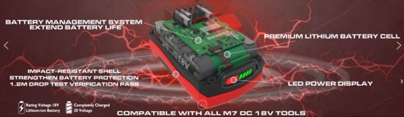 M7 Batteri 18V 5,0Ah High Power