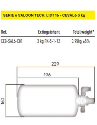 OMP CESAL6 3 kg – Elektriskt släcksystem FIA List 16