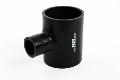 Silikonslang Svart T 2,75" + 1" (70 mm + 25 mm)