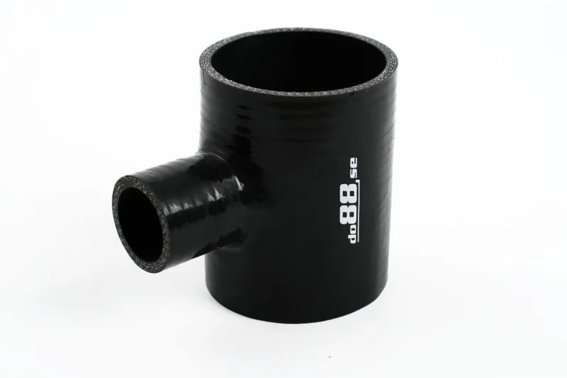 Silikonslang Svart T 2,75" + 1" (70 mm + 25 mm)