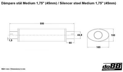 Dämpare stål Medium 1,75" (45mm)