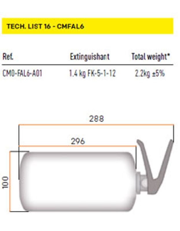 OMP CMFAL6 1.4 kg – Manuellt släcksystem FIA List 16