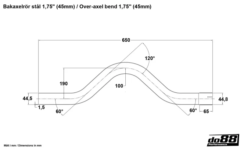 Bakaxelrör stål 1,75" (45 mm)