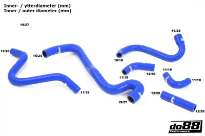 SAAB 9-5 (98–03) & 9-3 (00–02) Vevhusventslangar Svart