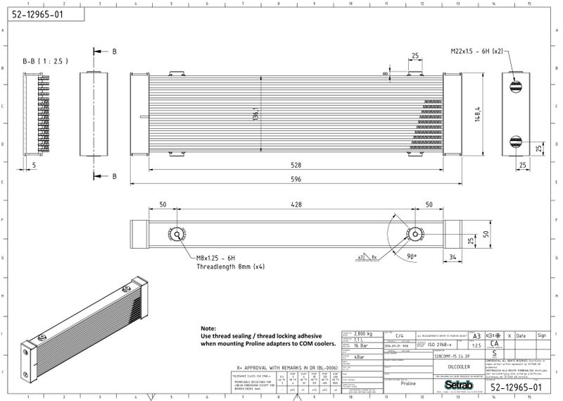 16 bar Setrab Heavy duty oil coolers/Oljekylare