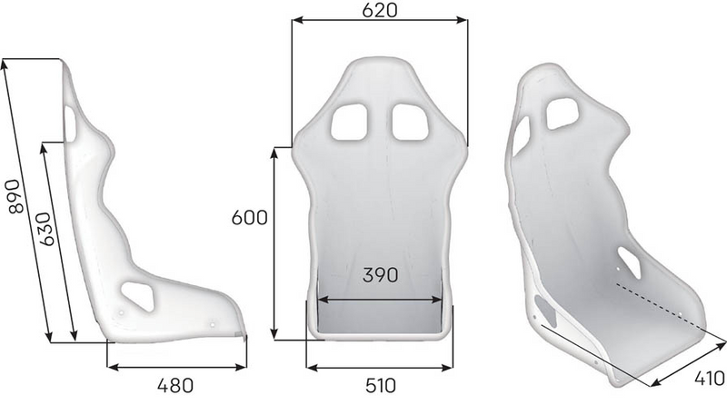 OMP First-R Glasfiber Racingstol