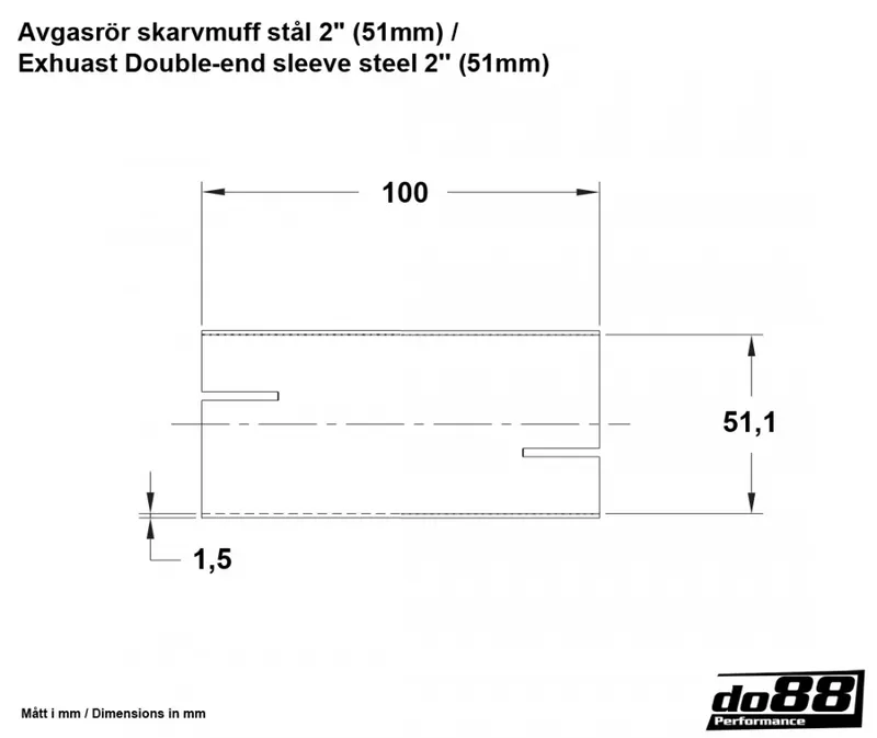 Avgasrör skarvmuff stål 2" (51 mm)