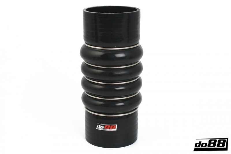 Silikonslang Svart Flexkoppling 4-Steg 3,125" (80mm)