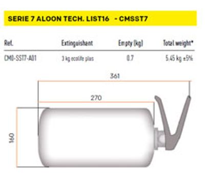 OMP CMSST7 3 kg – Manuellt släcksystem FIA List 16