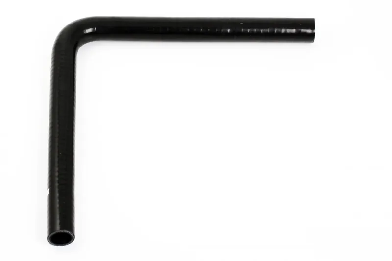 Silikonslang Svart 90 grader långt ben 1" (25mm)