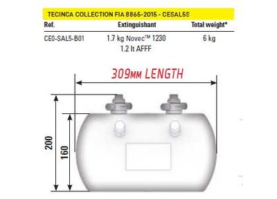 OMP FIA 8865-2015 El alu Brandsläckare Tecnica