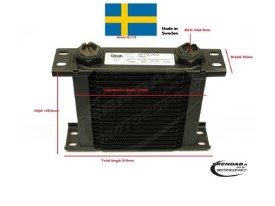 Oljekylare 19 rader cellpaket L: 163 mm Höjd: 145,6 mm