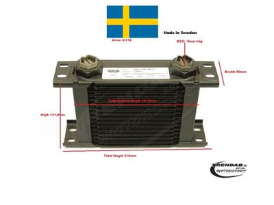 Oljekylare 16 rad cellpaket L: 163 mm höjd: 121,9 mm
