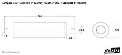 Dämpare stål Turbonett 3" (76mm)