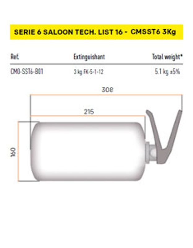 OMP CMSST6 3 kg – Manuellt släcksystem FIA List 16