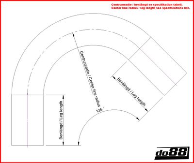 Aluminiumrör 135 grader 2,5tum (63mm)