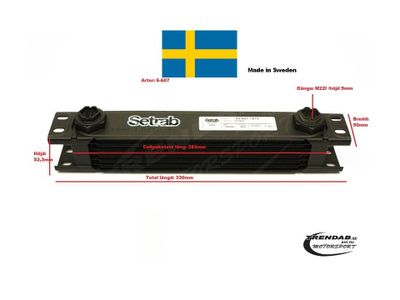 Oljekylare 7 rader cellpaket L: 283mm H: 52,3 mm