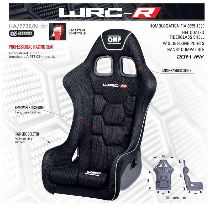 OMP WRC-R Glasfiber Racingsto FIA 8855-1999