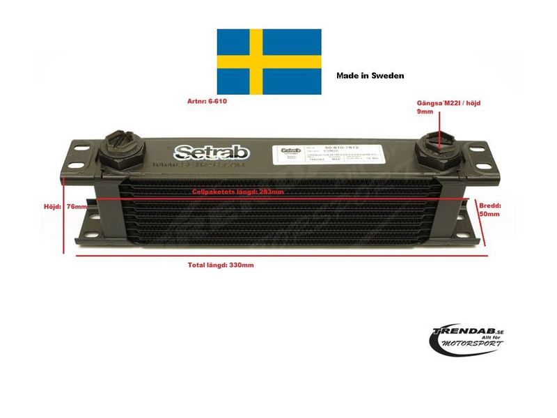 Setrab Oljekylare 10 Rader