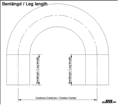 Silikonslang Svart 180° 3,5" (89mm)