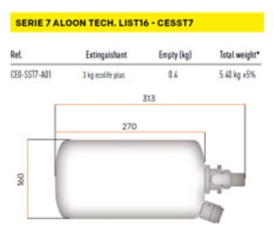OMP CESST7 3 kg – Elektriskt släcksystem FIA List 16