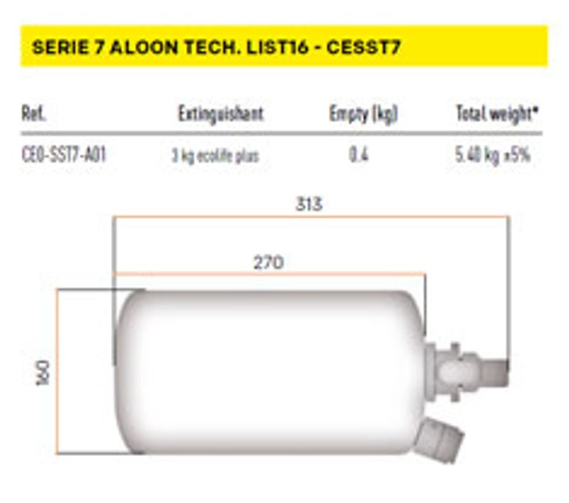 OMP CESST7 3 kg – Elektriskt släcksystem FIA List 16