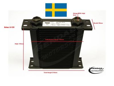 Oljekylare 25 rader cellpaket L:163 mm Höjd: 193 mm