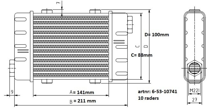 Setrab Slimline 10 Raders Oljekylare