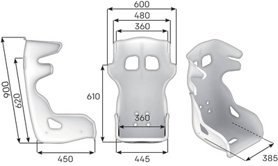 OMP HTE-EVO Glasfiber Racingstol